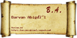 Barvan Abigél névjegykártya